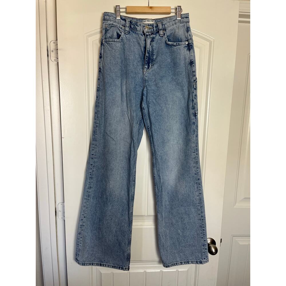 We The Free | Tinsley Baggy Mid Rise Straight Leg Denim Jeans Light Wash Size 28 - Picture 4 of 9